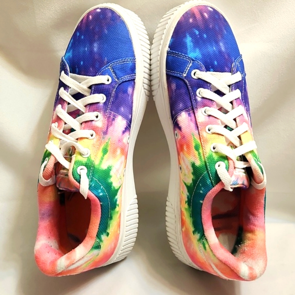 Fila Tie-Dye Panache Sandblast Colorful Rainbow Platform Sneakers (W Size 9) - Picture 7 of 15